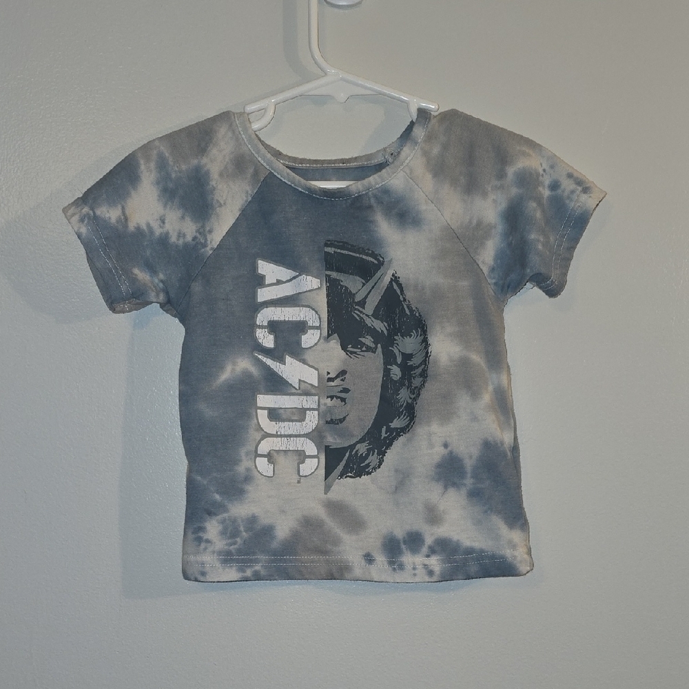 AC/DC Kids Tie-Dye T-Shirt - Black and Gray LOT R1